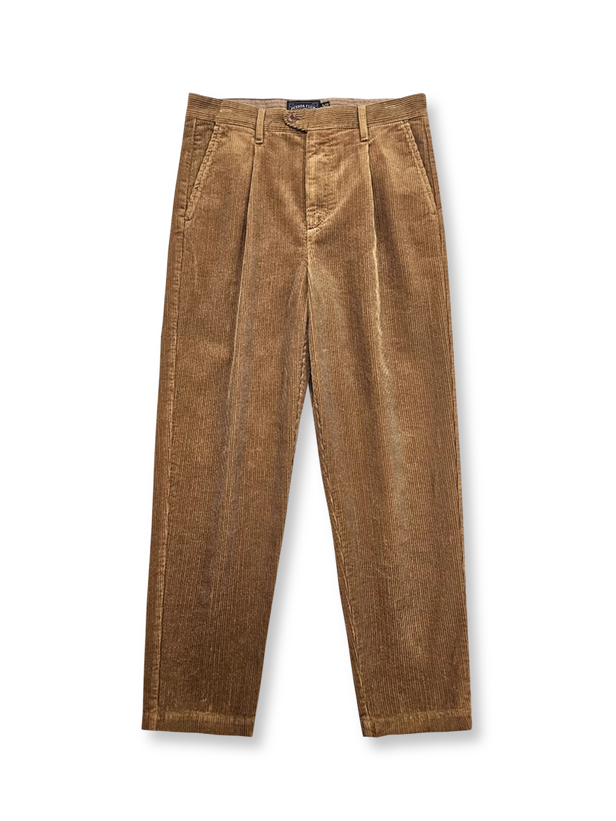 シングルプリーツとコーデュロイが特徴のストレートロングパンツ。