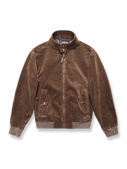 コーデュロイ素材のスタンドカラーハリントンジャケット