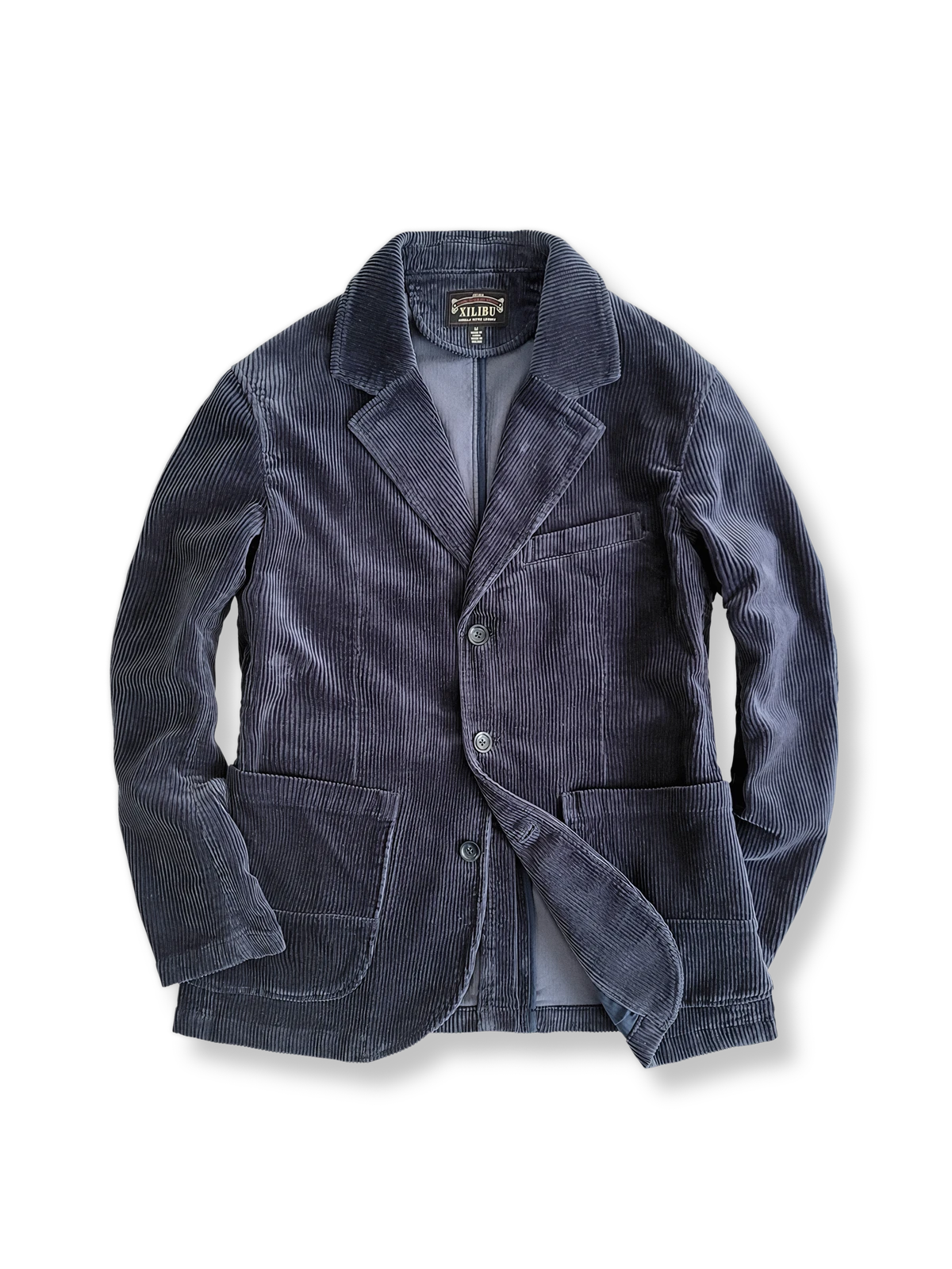 ストライプ柄のコーデュロイ素材を使用したカジュアルスーツジャケット