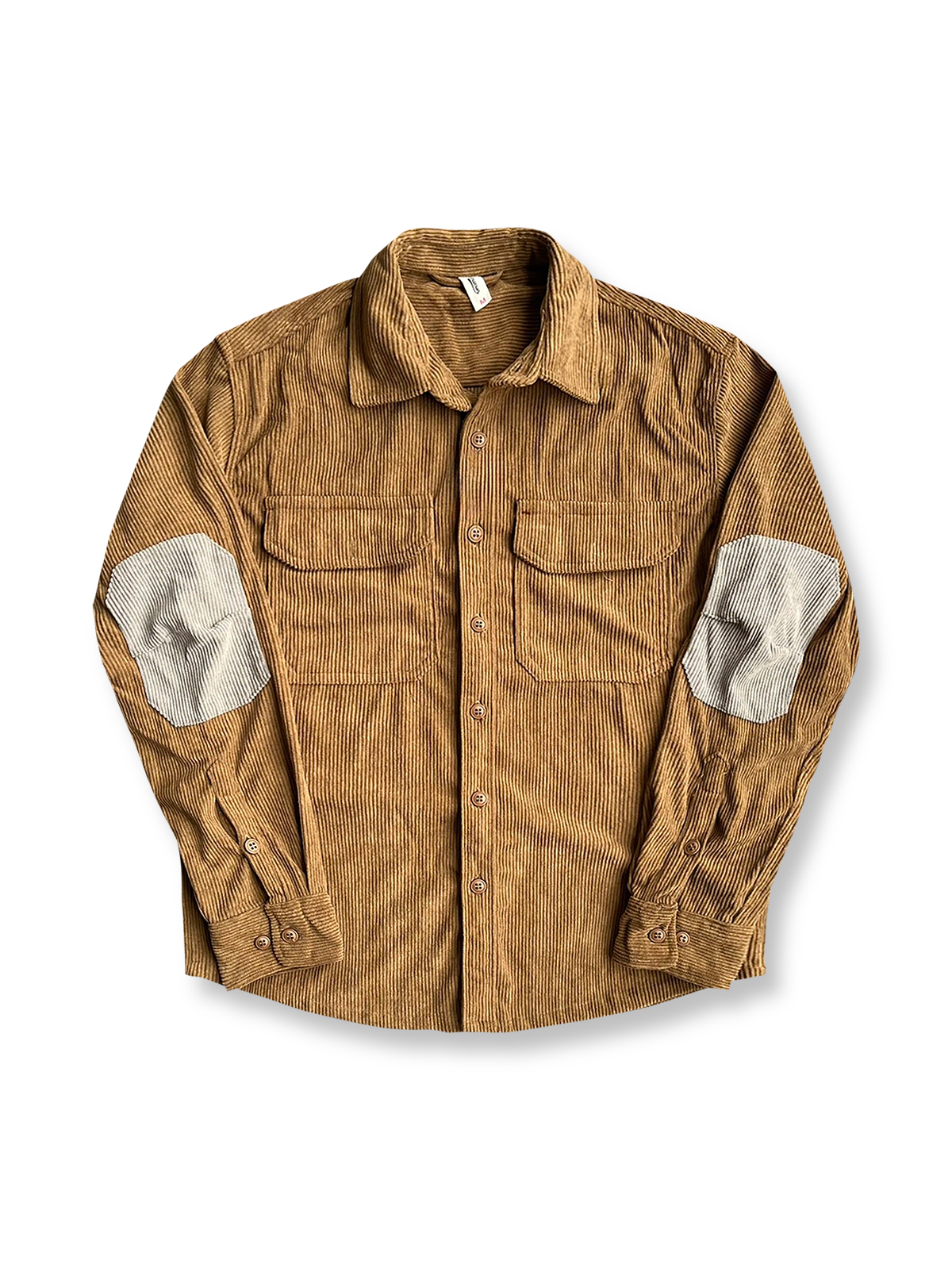 肘パッチ付きコーデュロイワークシャツ