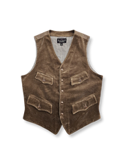 高品質コーデュロイ素材と多ポケットを備えたワークベスト。