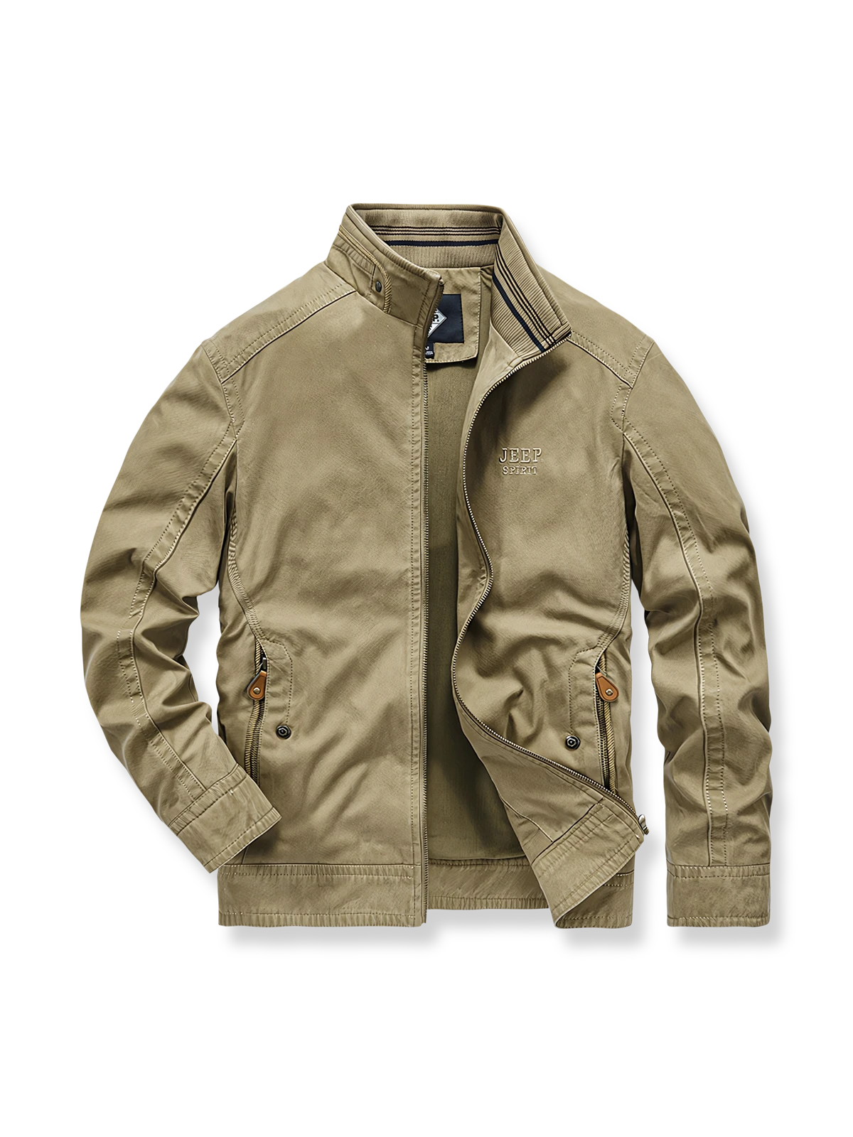 コットン素材のスタンドカラージャケットの製品イメージ