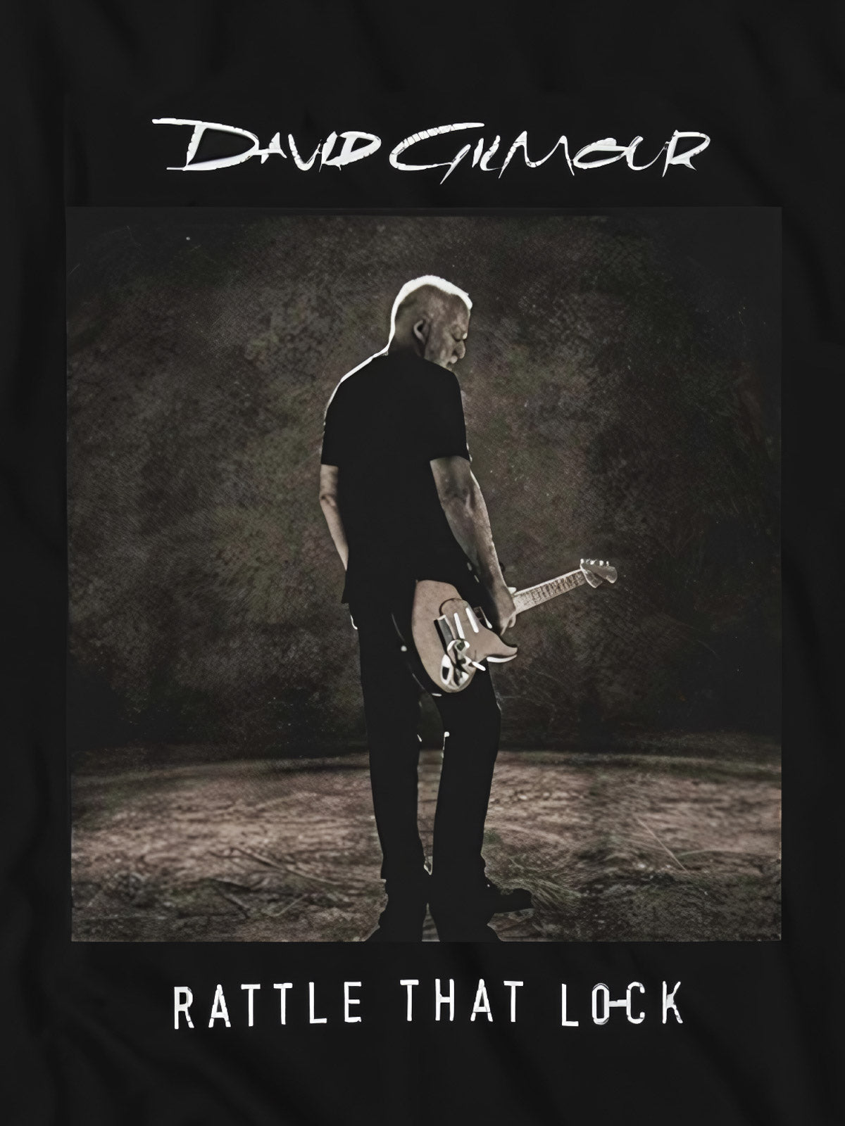 Tシャツのディテール、デヴィッド・ギルモアのサインとアルバム名