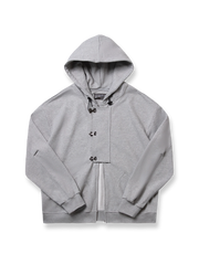 デッキフックディテールと450gヘビースウェット生地を使用したボクサースタイルのフーディー。