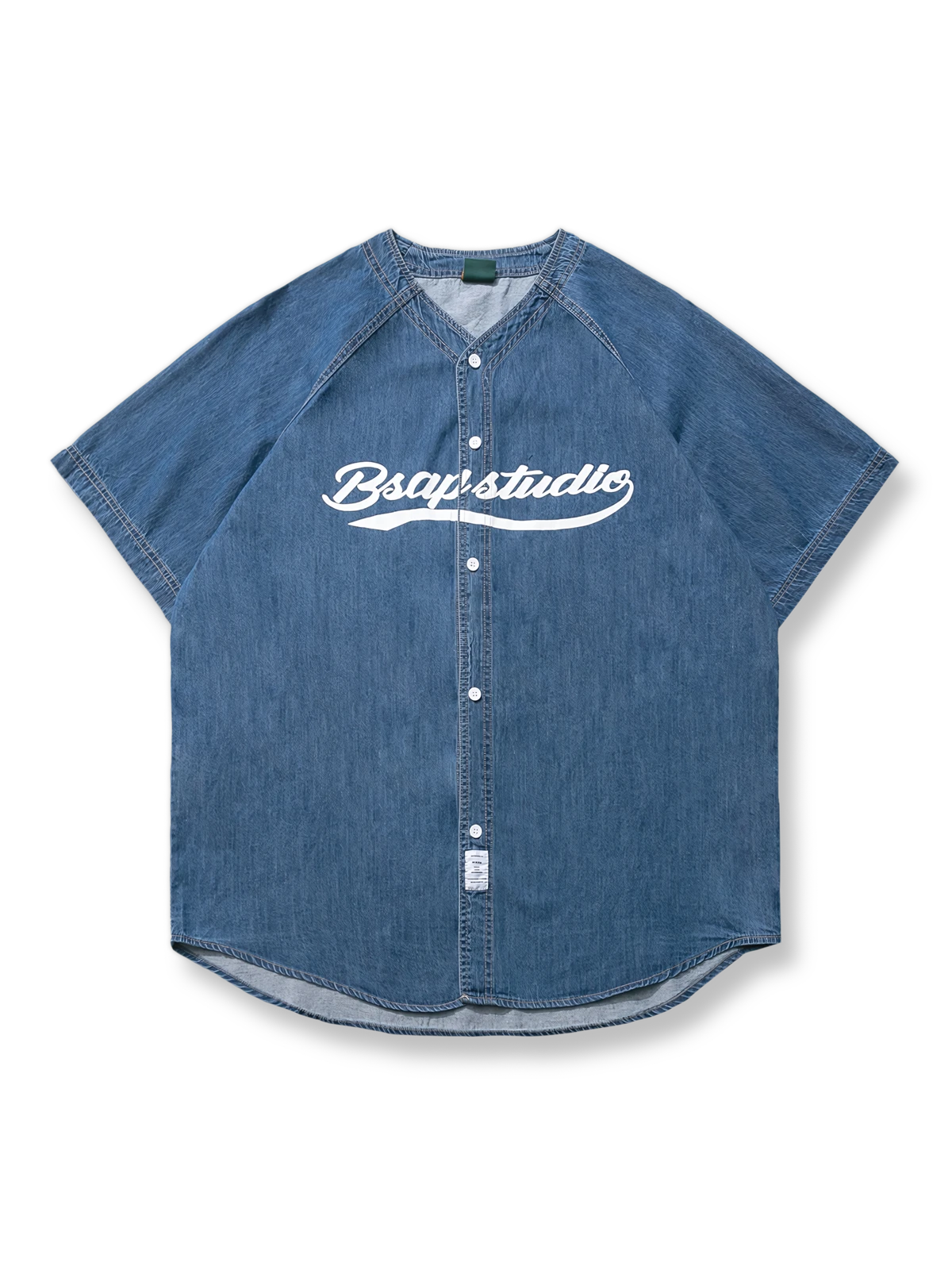 デニム素材のベースボールジャージ