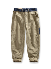 デニム素材を使ったパッチワークカーゴパンツ