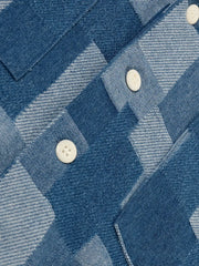 デニムパッチワークウォッシュドシャツ