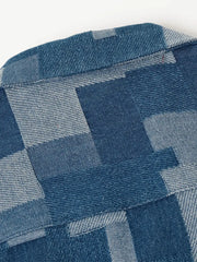 デニムパッチワークウォッシュドシャツ