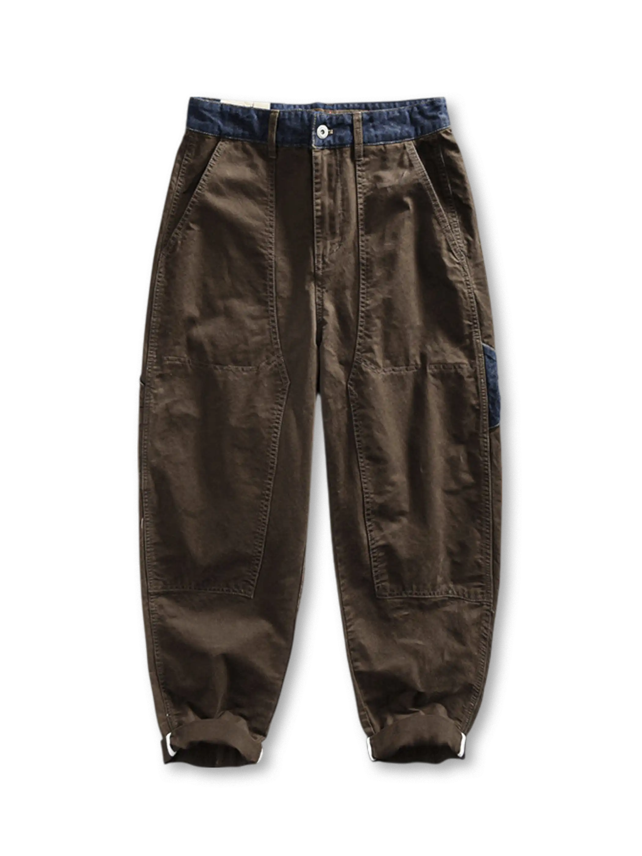 デニム切替カーゴジョガーパンツ前面画像