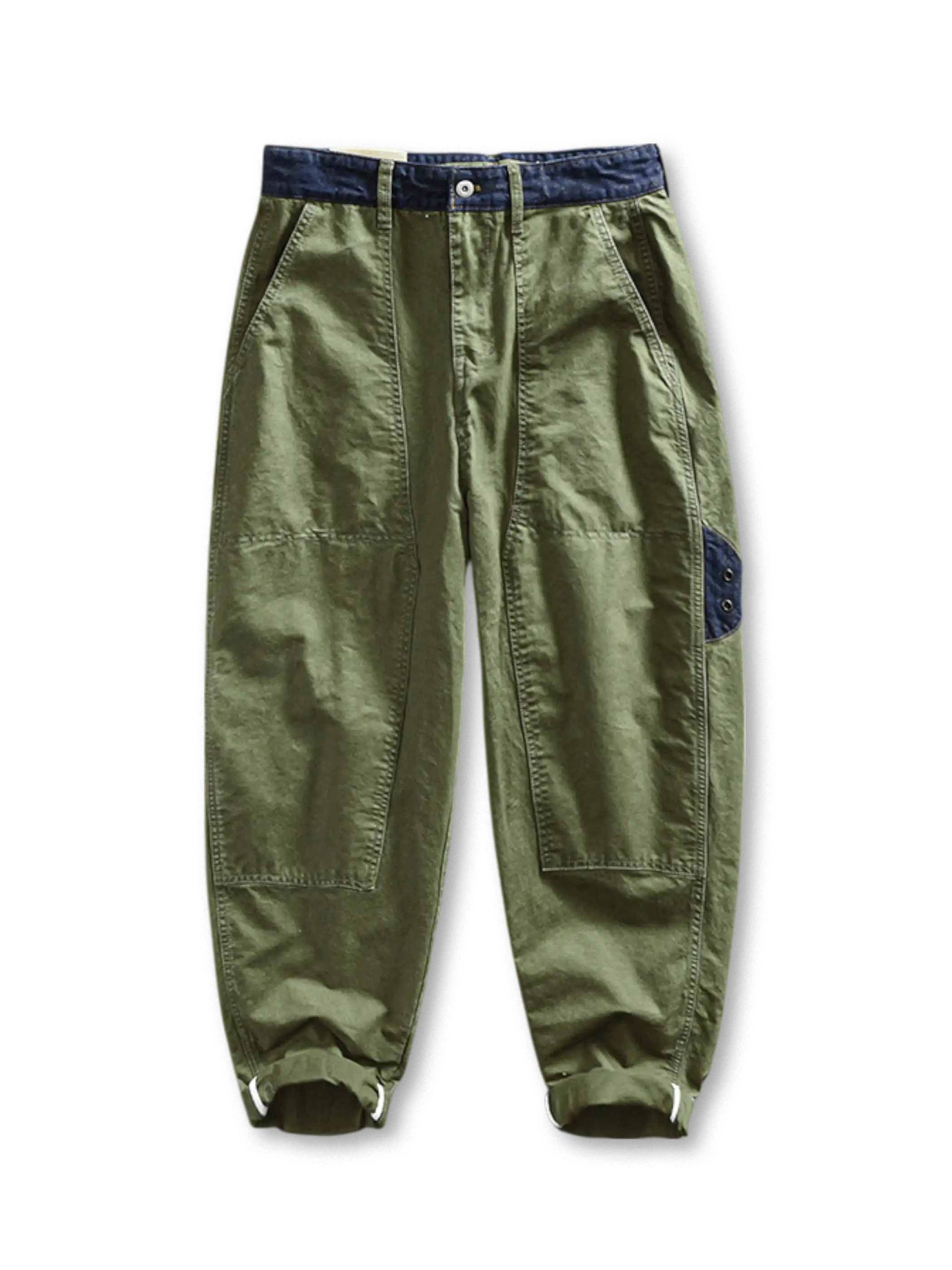 デニム切替カーゴジョガーパンツ前面画像