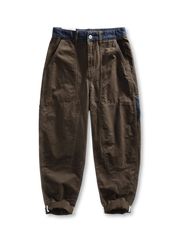 デニム切替カーゴジョガーパンツ前面画像