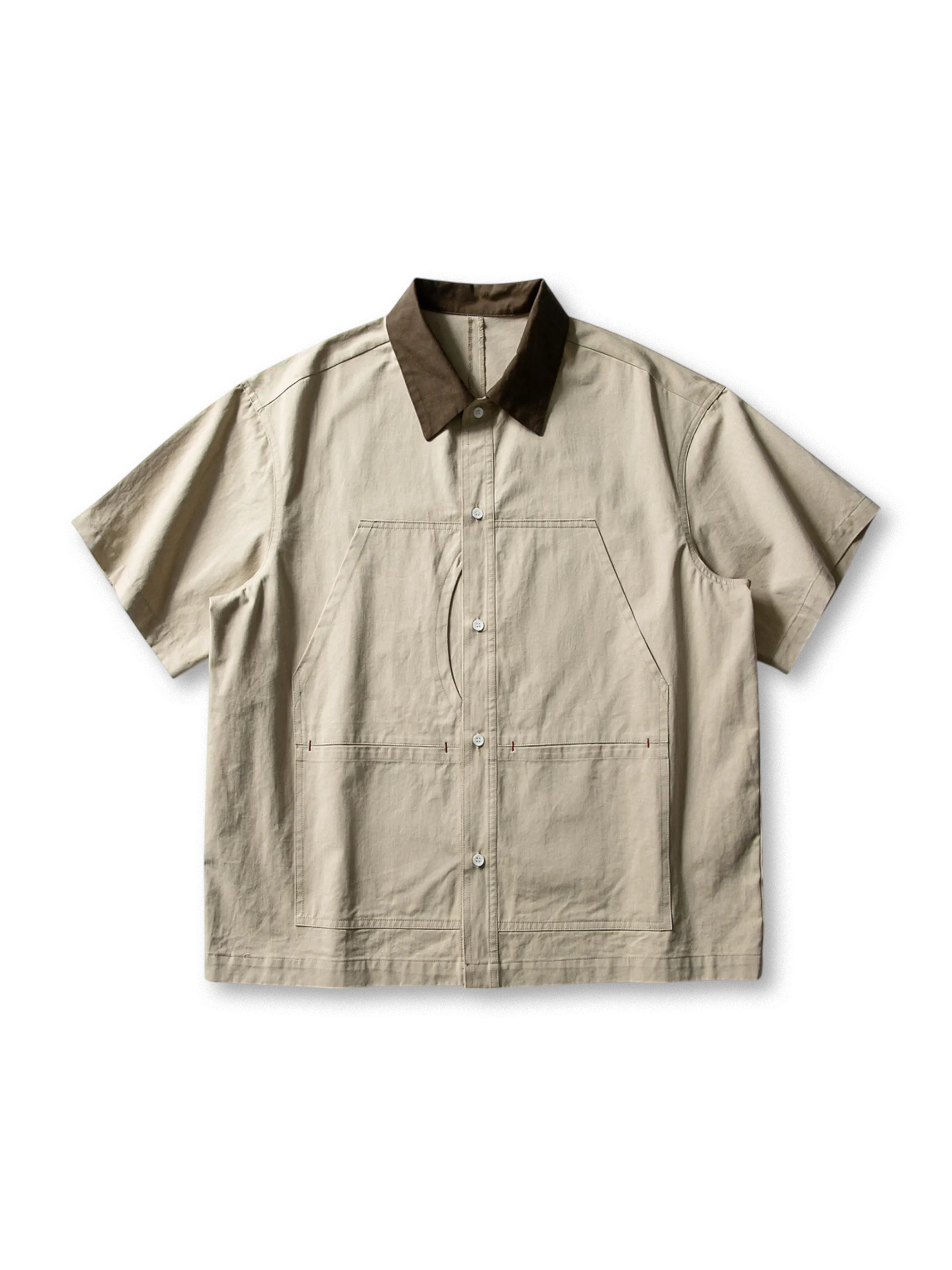 ヴィンテージ加工とダブルジップが特徴のDetroitワークシャツ半袖