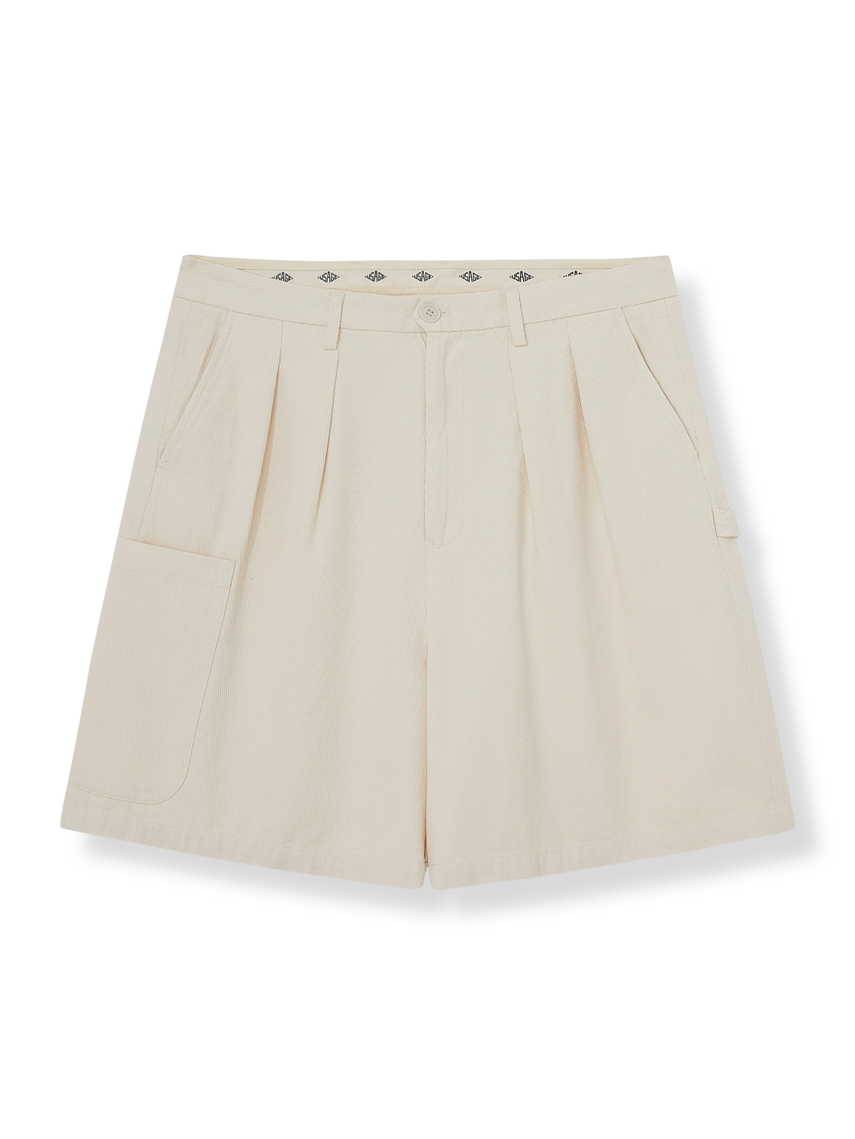 ダブルプリーツツイルポケットペインターショーツ。