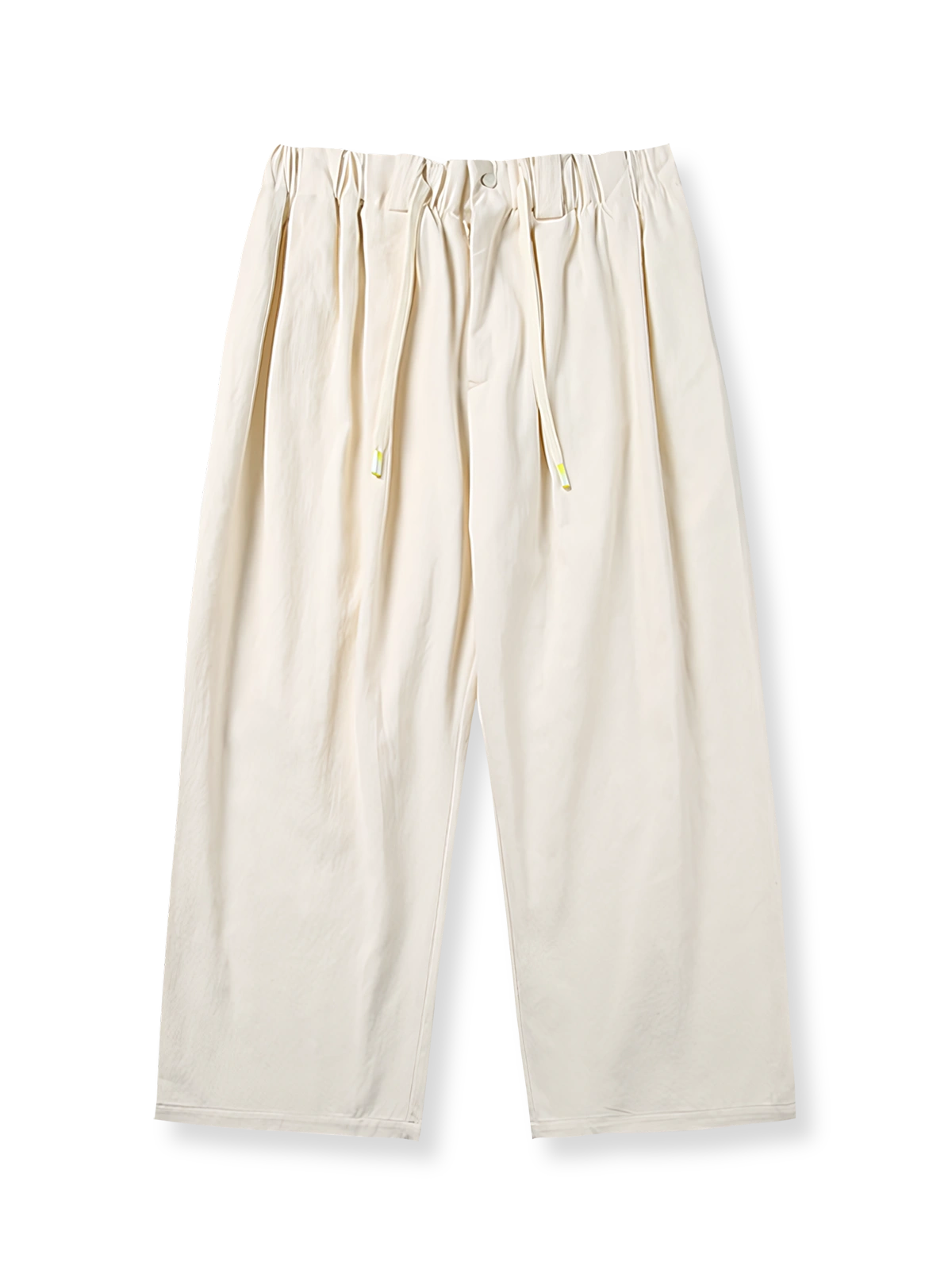 ドローストリング付きカジュアルワイドレッグパンツ