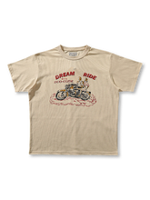 厚手コットンボディにハーレー店広告プリントを施したアメリカンロードムードあふれるTシャツ
