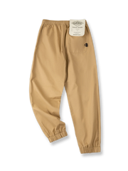 タック入りアンクル丈の純綿イージーパンツ