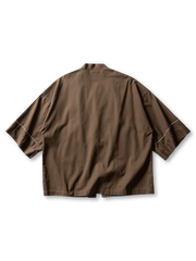 刺繍グリッドはんてんカーディガンシャツ