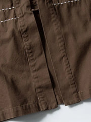 刺繍グリッドはんてんカーディガンシャツ