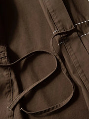 刺繍グリッドはんてんカーディガンシャツ