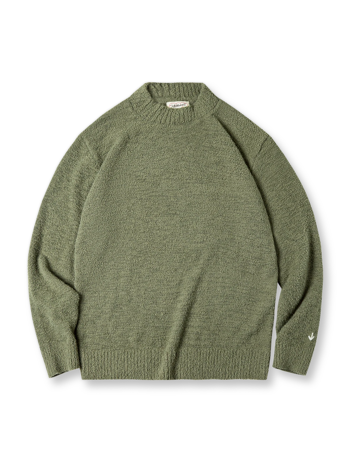 Broad Arrow刺繍入りハイネックニットセーターの全体とディテールを写した写真