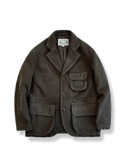 刺子ブラウン狩猟ジャケットのフロントスタイル