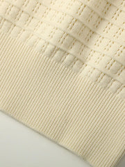 ラグド・クルーネック半袖ニット