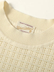 ラグド・クルーネック半袖ニット