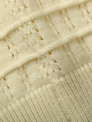 ラグド・クルーネック半袖ニット