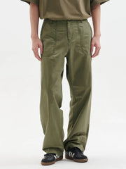 酵素ウォッシュワイドストレートワークパンツ