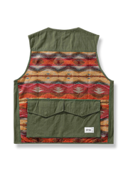 民族風の切り替えパッチワークが映えるワークウェアベスト