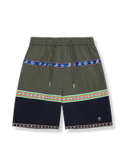 畲族の刺繍と植物染色を取り入れたエスニック柄テープショートパンツ