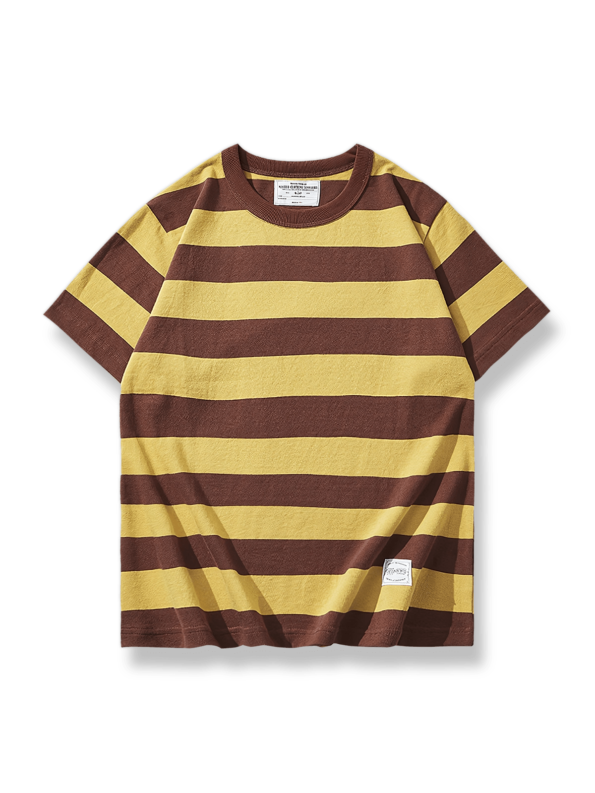 5cm幅ストライプの260gヘビーウェイトTシャツ(8色展開、赤白黒はポケット付き)