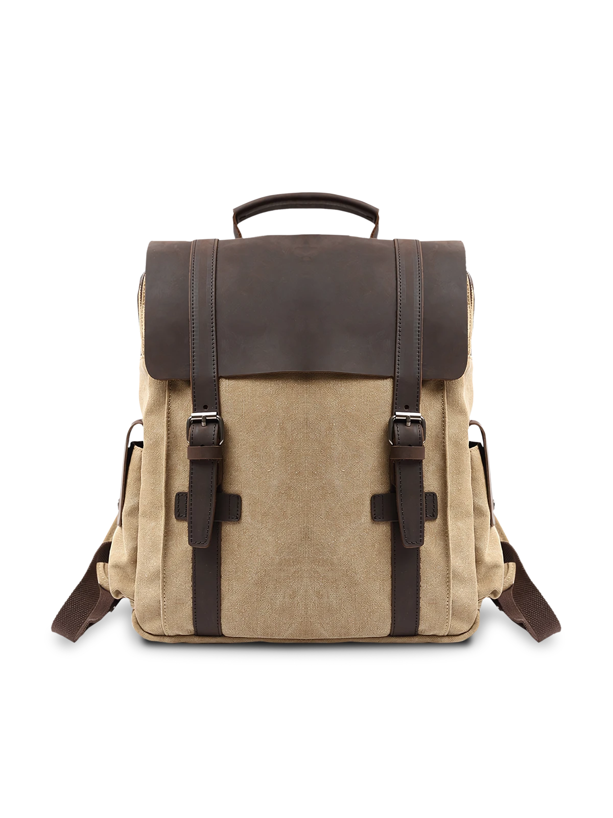 キャンバスとレザーを組み合わせた5色展開のバックパック