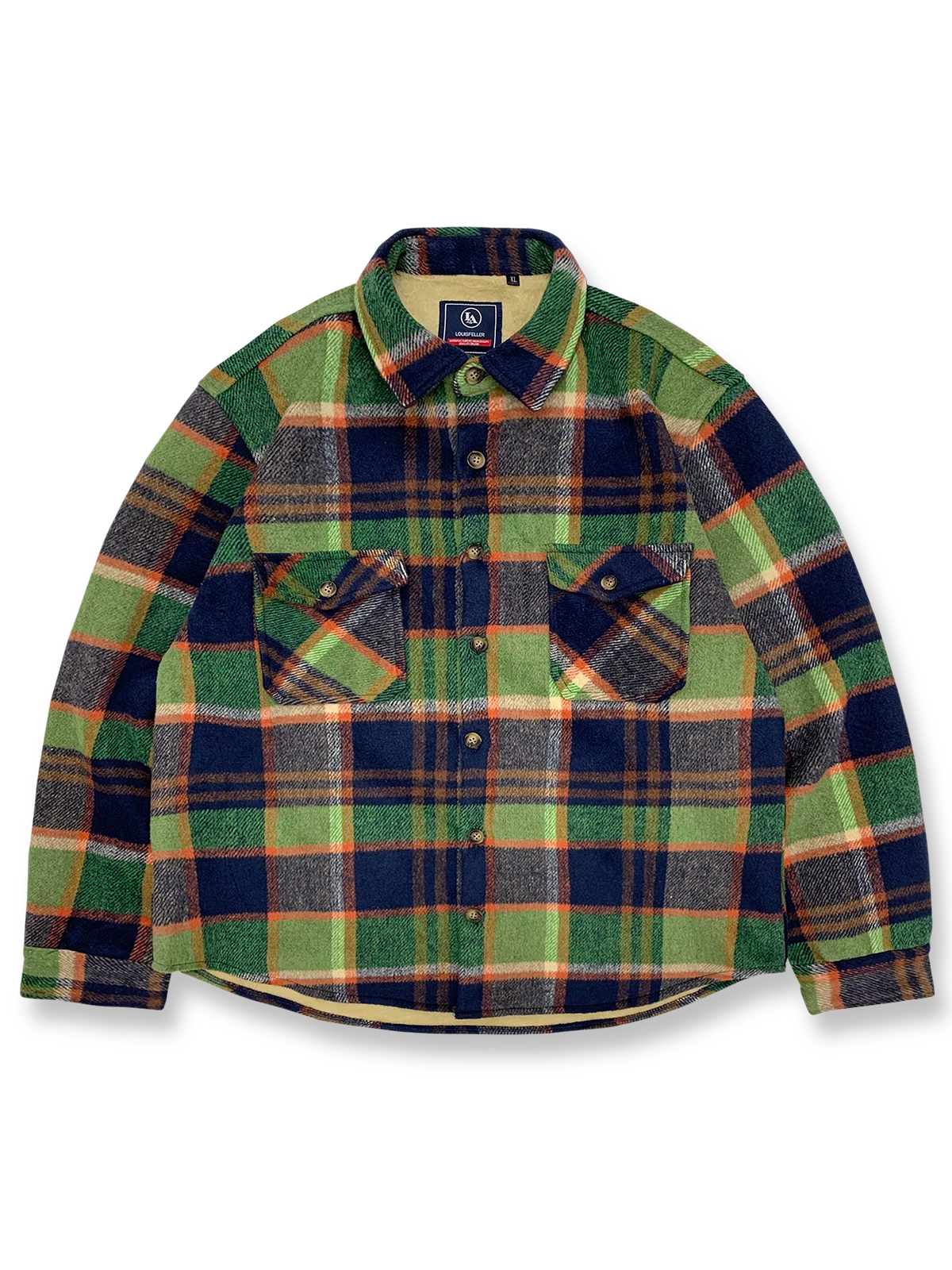 裏起毛チェック柄のフランネルシャツ、5色展開。