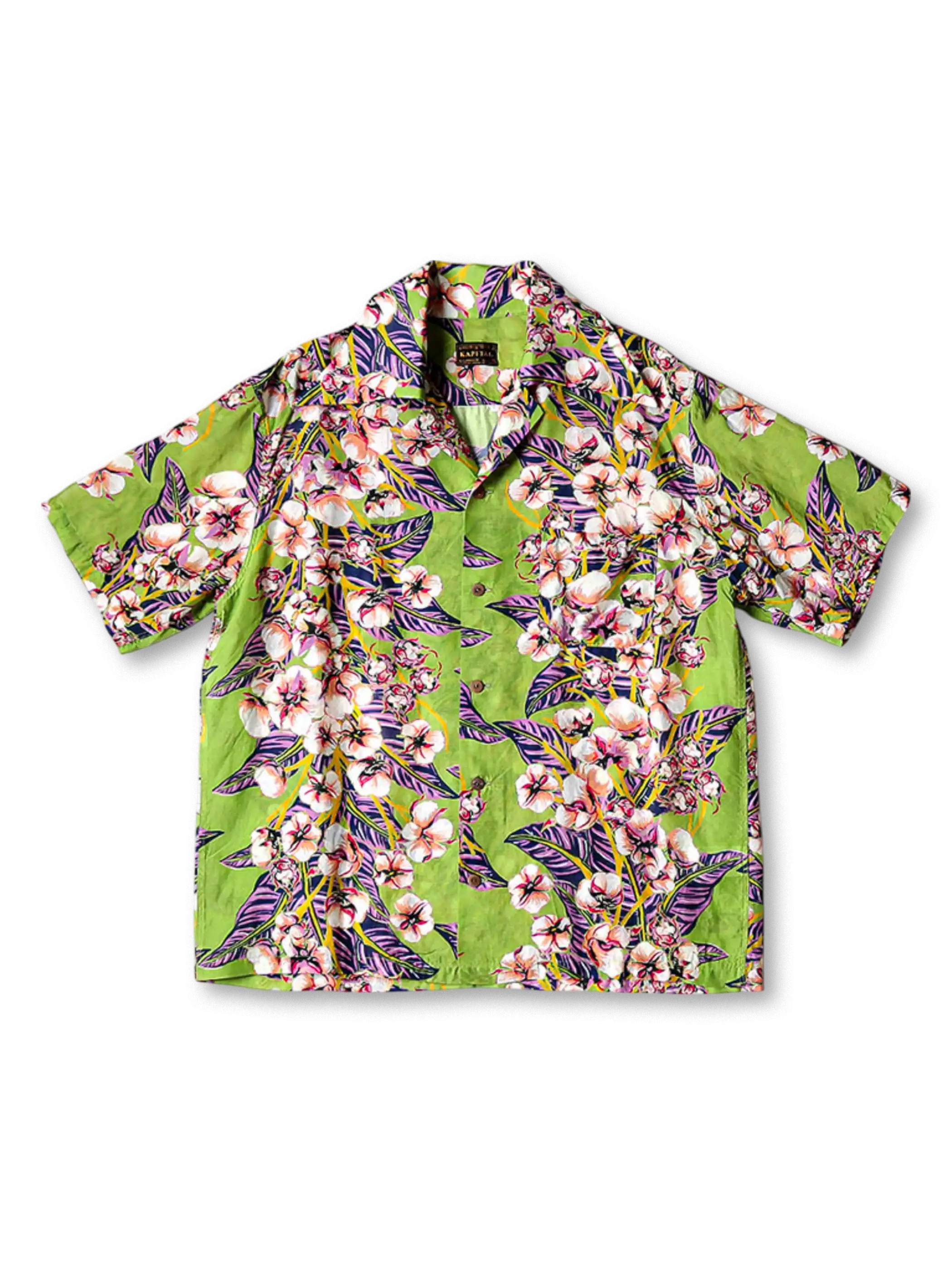 鮮やかな花柄プリントのテンセル半袖シャツ。オープンカラーとルーズフィットでリゾートにも日常にも適した快適な着心地