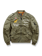 フライングタイガース刺繍入りミリタリーフライトジャケット