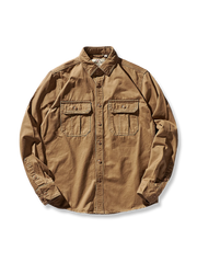 4色 コットン ワークシャツ