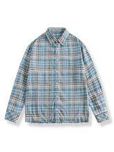 フリンジ裾のチェック柄シャツ