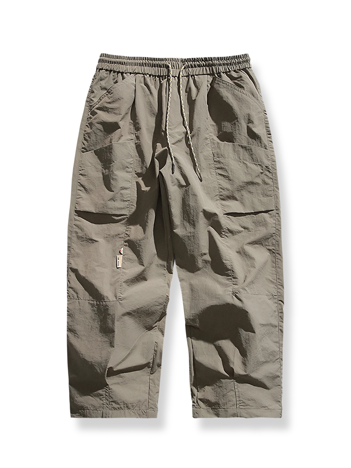 立体ポケット付きナイロン混紡ロングパンツ