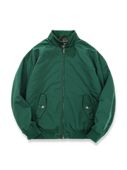 G9スタンドカラーハリントンジャケットの全体とチェック柄裏地を写した写真