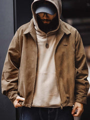 コーデュロイハリントンジャケットの着用イメージ