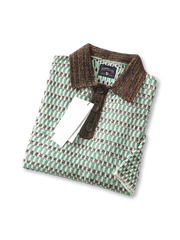 ジオメトリックジャカードニットポロ