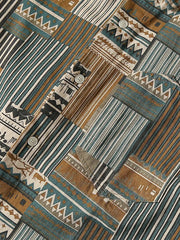 ジオメトリックパネル長袖シャツ