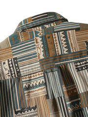 ジオメトリックパネル長袖シャツ