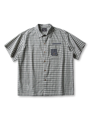 ギンガムチェックポケットショートスリーブシャツ正面画像