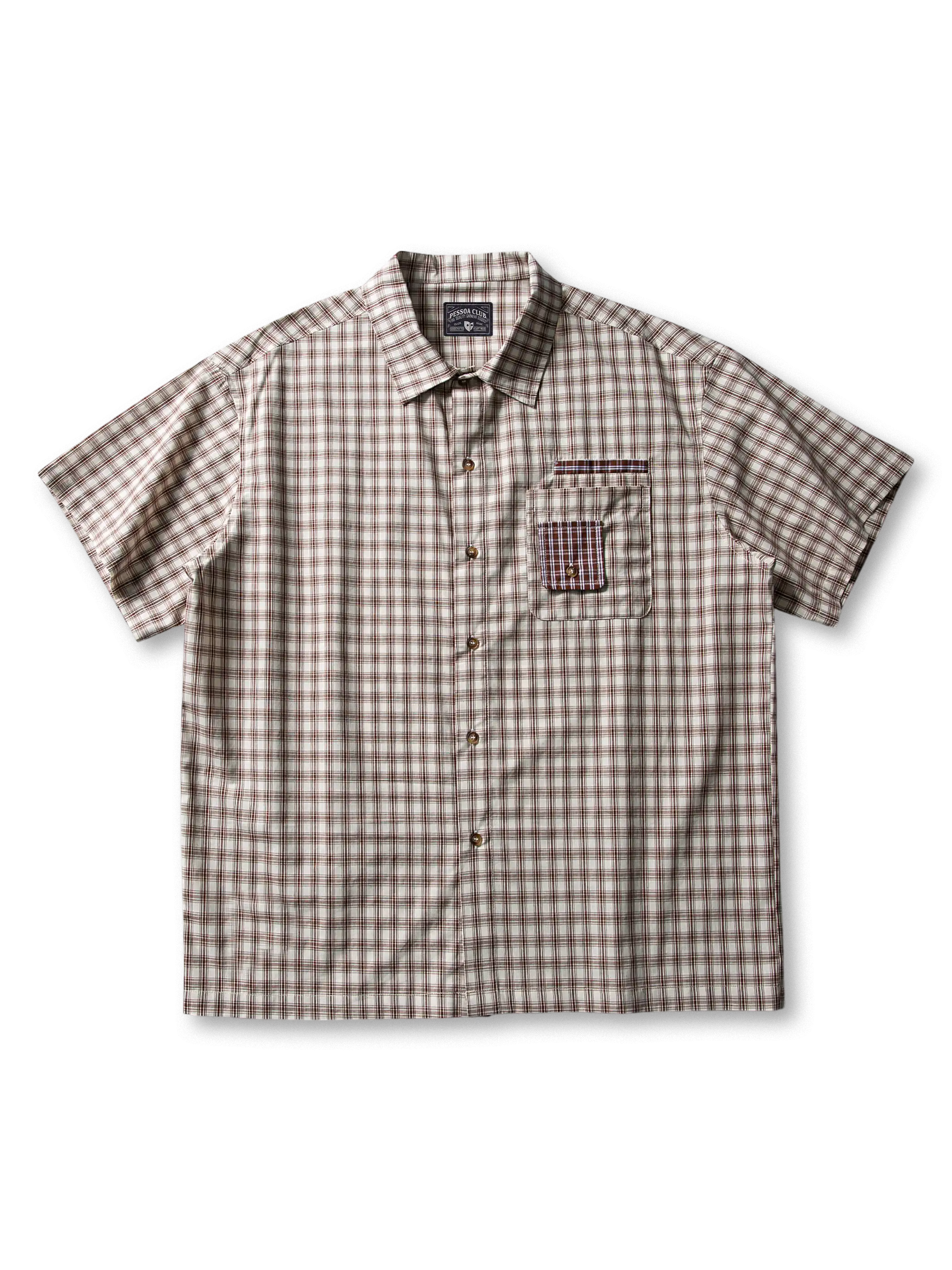 ギンガムチェックポケットショートスリーブシャツ正面画像