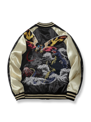 ゴジラとモスラの刺繍が映えるスーベニアジャケット