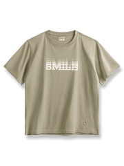 グラデーションレターシャドープリントの全綿Tシャツ