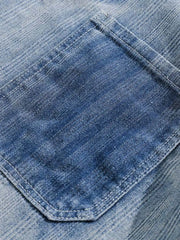 グラデーションストライプデニムワークシャツ