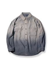 グラデーションカラーの細ストライプシャツ